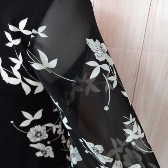 Alfani Sheer Sleeve Floral Print Top - Picture 6 of 9